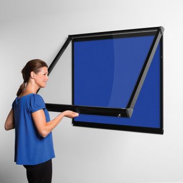 Shield Interior Showcase Black Frame 750 x 537mm - Royal Blue