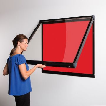 Shield Interior Showcase Black Frame 750 x 537mm - Scarlet