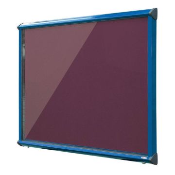 Shield Interior Showcase Blue Frame 750 x 537mm - Dark Wine