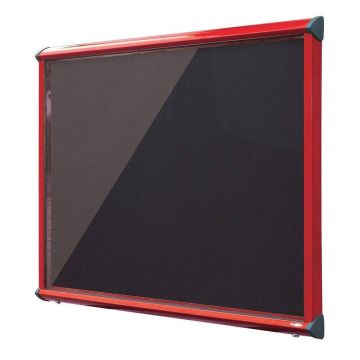 Shield Interior Showcase Red Frame 750 x 537mm - Black