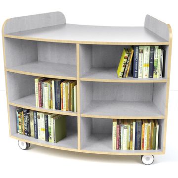 Maplescape Curved Bookcase H100cm - Grey