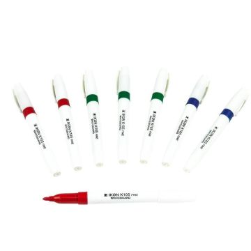 Fine Drywipe Whiteboard Pens Assorted - Pack of 36
