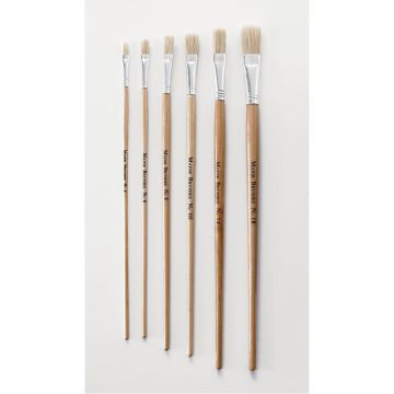 Classmates Long Flat Paint Brushes - Assorted Sizes - Pack of 60