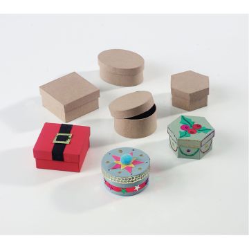 Papier Mache Boxes - Pack of 12