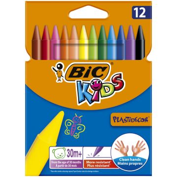 BIC Kids Plastidecor Crayons - Pack of 12
