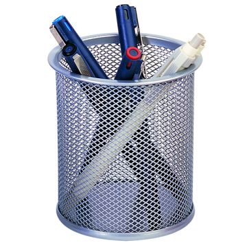 Mesh Pen Pot - Silver