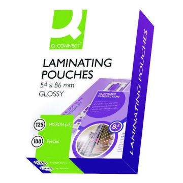Laminating Pouches C/C 54 x 86mm 250 Micron - Pack of 100