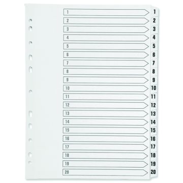 Clear Tabbed Index Dividers - 1-20