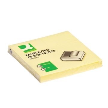 Fan Fold Z Notes 75 x 75mm - Yellow - Pack of 12