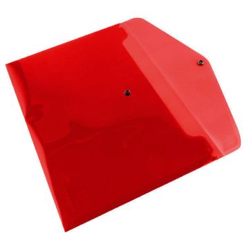 A4 Polypropylene Document Wallets - Red - Pack of 12