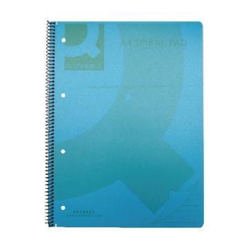 A4 Transparent Coloured Spiral Notebooks - Blue - Pack of 5