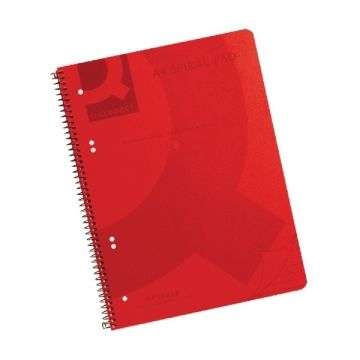A4 Transparent Coloured Spiral Notebooks - Pink - Pack of 5