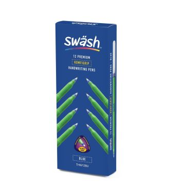 Swash Komfigrip Handwriting Pens - Blue - Pack of 12