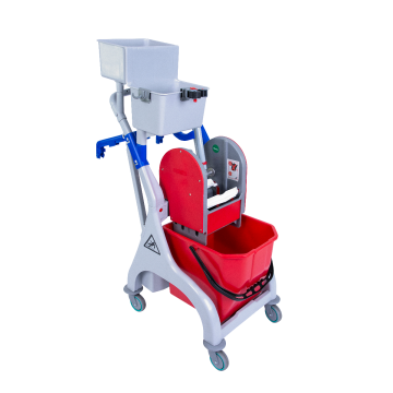 Kentucky Mopping Trolley 1 x 25L 2 x 4L - Red/Blue