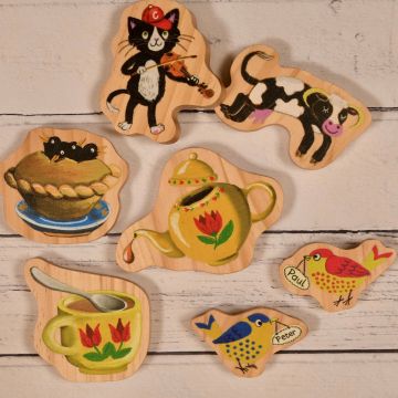 Alphabet Rhyme Time Wooden Characters - Set 2