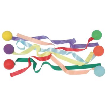 Ribbon Tail Balls - Assorted - Pack of 6