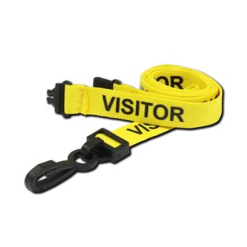 Pre Printed Breakaway Lanyard 15mm - Visitor - Yellow - - Pack of 10