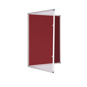 Tamperproof Lockable Noticeboard 600 x 900mm - Burgundy