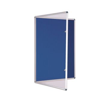Tamperproof Lockable Noticeboard 900 x 900mm - Blue