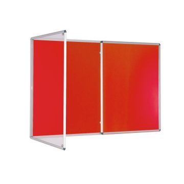 Tamperproof Lockable Noticeboard 1200 x 1800mm - Red