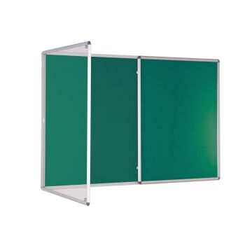 Tamperproof Lockable Noticeboard 1200 x 2400mm - Green