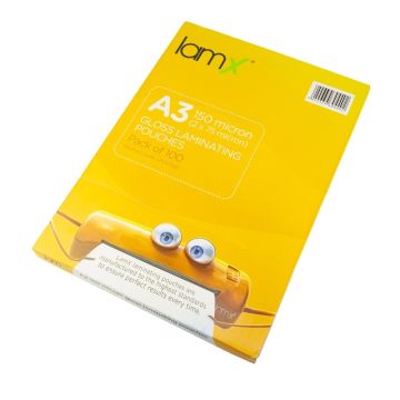 Laminating Pouches A3 150 Micron Gloss Rc - Pack of 100