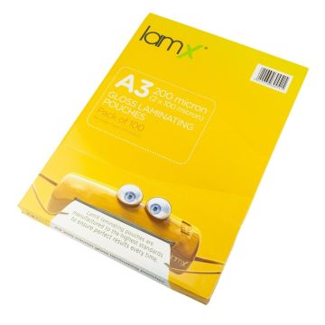 Laminating Pouches A3 200 Micron Gloss Rc - Pack of 100