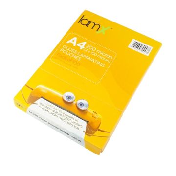 Laminating Pouches A4 200 Micron Gloss Rc - Pack of 100