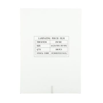 Laminating Pouches A4 Adhesive Back 150 Micron - Pack of 100
