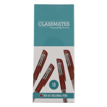 Classmates Gel Rollerball Pen - Red - Pack of 10