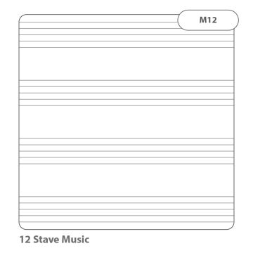 A4 Music Paper- 12 Stave Manuscript- 2 Hole Punched - 1 Ream