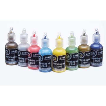 Marbling Ink 25ml Assorted Metallic Colours - Pack of 8