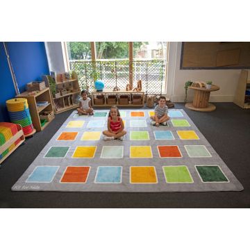 Rainforest Squares Placement Carpet - 3m x 3m