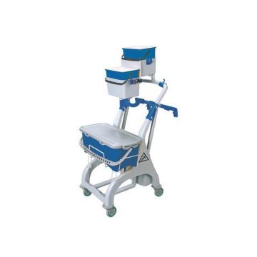 Microfibre Flat Mopping Trolley 1 x 10L 2 x 4L - Blue