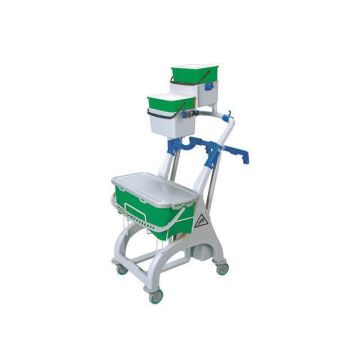 Microfibre Flat Mopping Trolley 1 x 10L 2 x 4L - Green