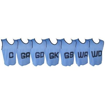 Micro Mesh Netball Training Vest Set Large - Sky Blue