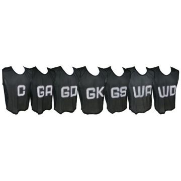 Micro Mesh Netball Training Vest Set Small - Black