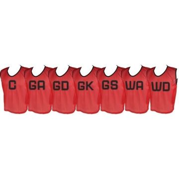 Micro Mesh Netball Training Vest Set Small - Red