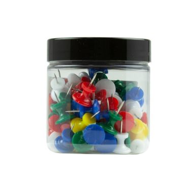 Necessities Tubs Push Pins Assorted Colours - Pack of 200
