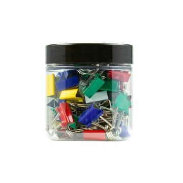 Necessities Tubs Foldback Clips 19mm Assorted - Pack of 50