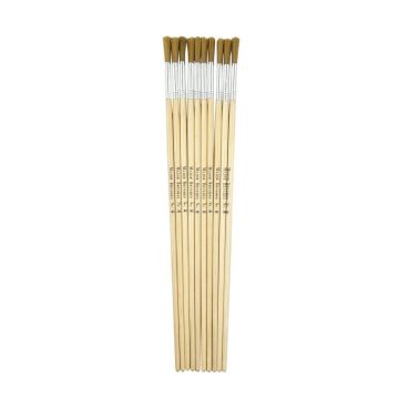 Long Handle Nylon Round Brushes Size 8 - Pack of 10