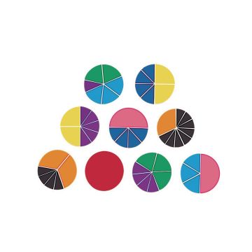 Rainbow Fractions Circles - Set of 9
