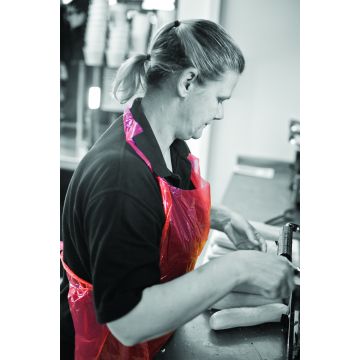 PE Disposable Aprons - Red - Pack of 100