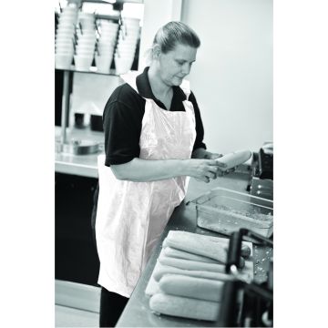 PE Disposable Aprons - White - Pack of 100