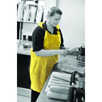 PE Disposable Aprons - Yellow - Pack of 100