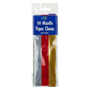 Peel-N-Stick Metallic Paper Chains 2cmx20cm ass - Pack of 100
