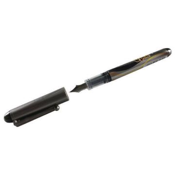 Pilot Vpen Disposable Fountain Pen Black/Grey Barrel - Pack of 12