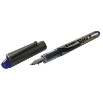 Pilot Vpen Disposable Fountain Pen Blue/Grey Barrel - Pack of 12