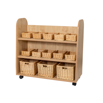 Maplescape Unit With Baskets and Mirror - 800mm - Maple