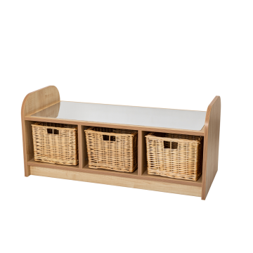 Maplescape Low Storage Unit With Mirror - Maple